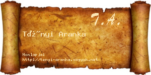 Tényi Aranka névjegykártya