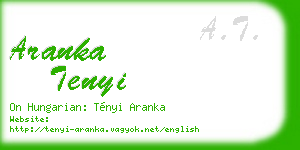 aranka tenyi business card
